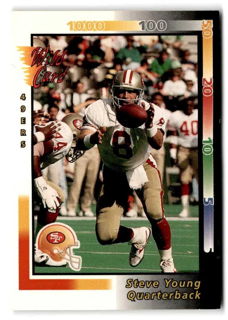 1992 1992 Wild Card #98 Steve Young San Francisco 49ers FOOTBALL Cards - Football Card Single