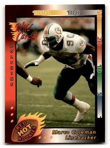 Marco Coleman football card from 1992 Wild Card Red Hot Rookies collection
