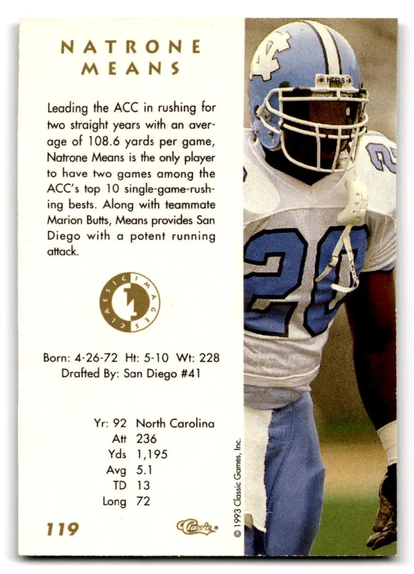 1993-94 Classic Images Four Sport #119 Natrone Means - Football Card Single
