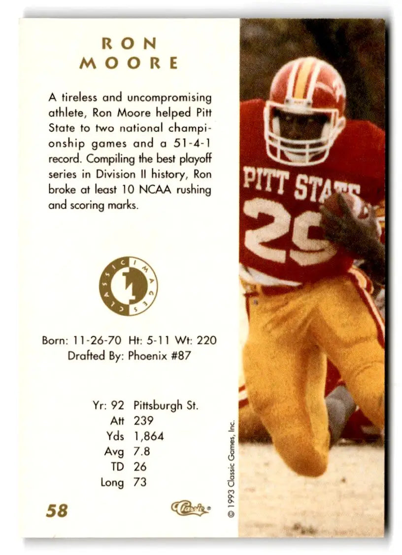 1993-94 Classic Images Four Sport #58 Ron Moore - Football Card Single