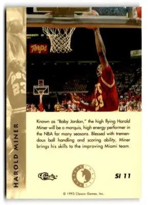 1993-94 Classic Images Four Sport #SI 11 Harold Miner Sudden Impact - Basketball Card Single