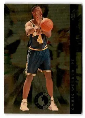 Chris Webber in dark blue Indiana Pacers uniform shooting for Classic Images Four Sport