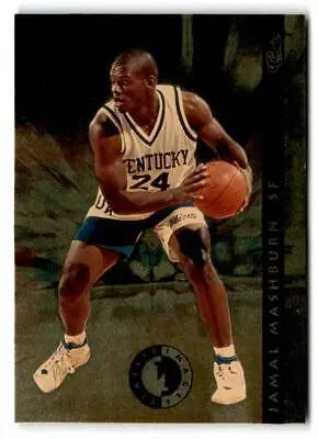 Jamal Mashburn dribbling in a Kentucky #24 jersey for Classic Images Four Sport