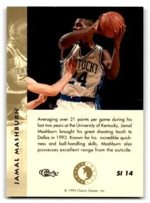 1993-94 Classic Images Four Sport #SI 14 Jamal Mashburn Sudden Impact - Basketball Card Single