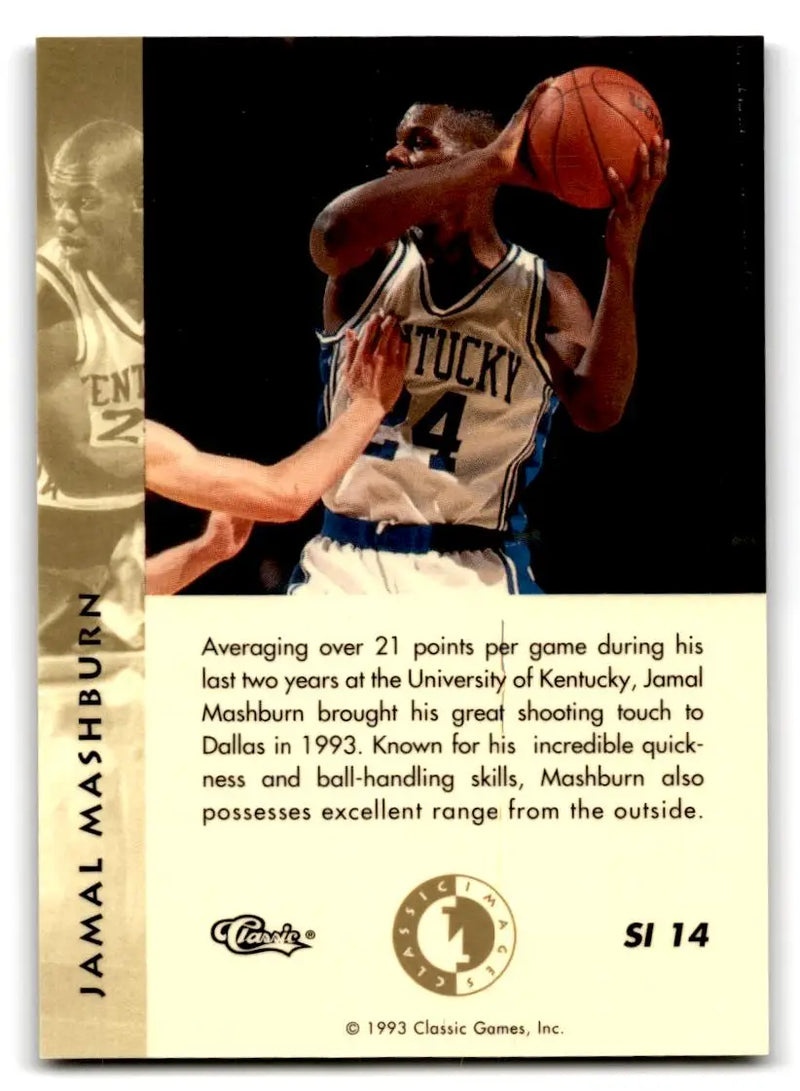 1993-94 Classic Images Four Sport #SI 14 Jamal Mashburn Sudden Impact - Basketball Card Single