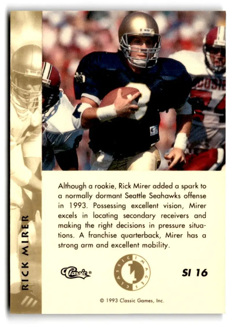 1993-94 Classic Images Four Sport #SI 16 Rick Mirer Sudden Impact - Football Card Single