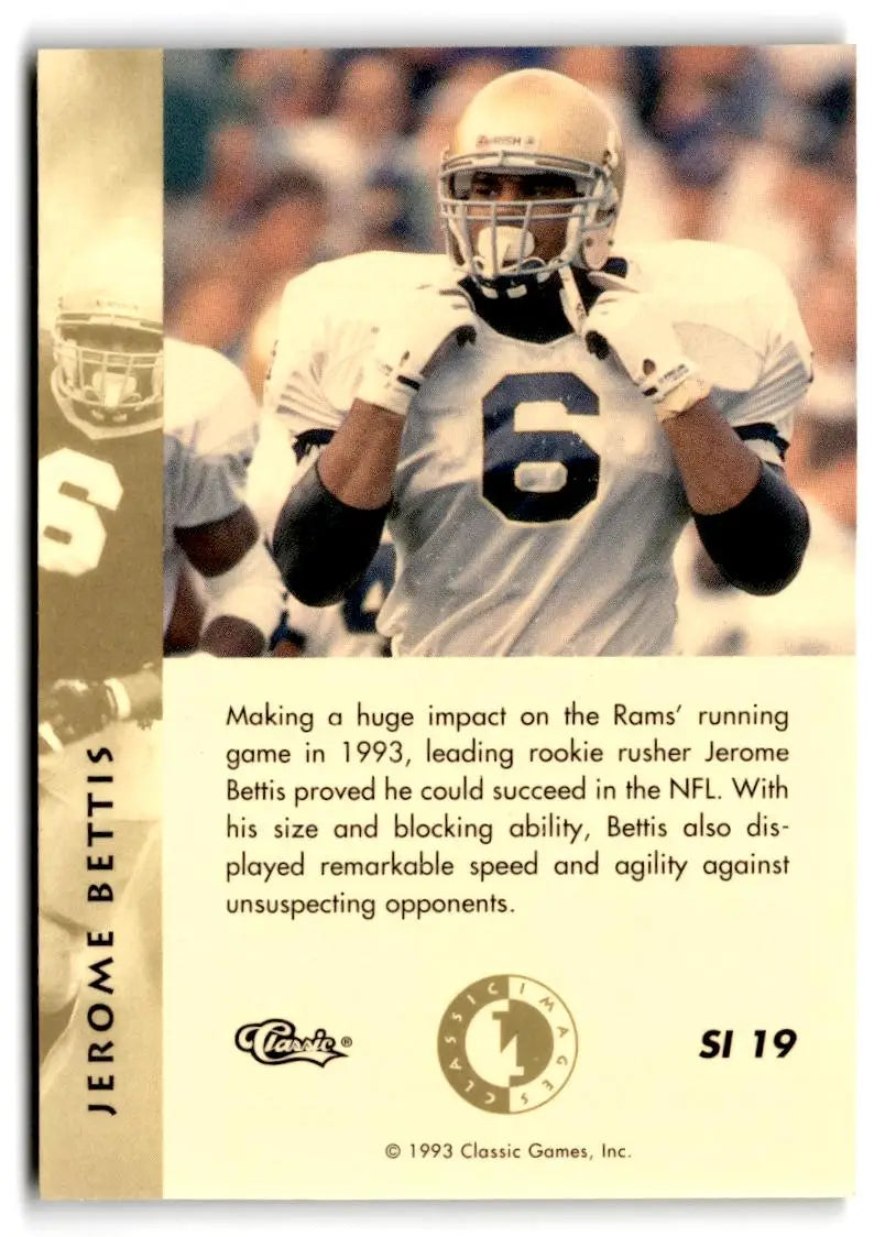 1993-94 Classic Images Four Sport #SI 19 Jerome Bettis Sudden Impact - Football Card Single