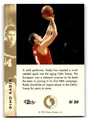 1993-94 Classic Images Four Sport #SI 20 Dino Radja Sudden Impact - Basketball Card Single