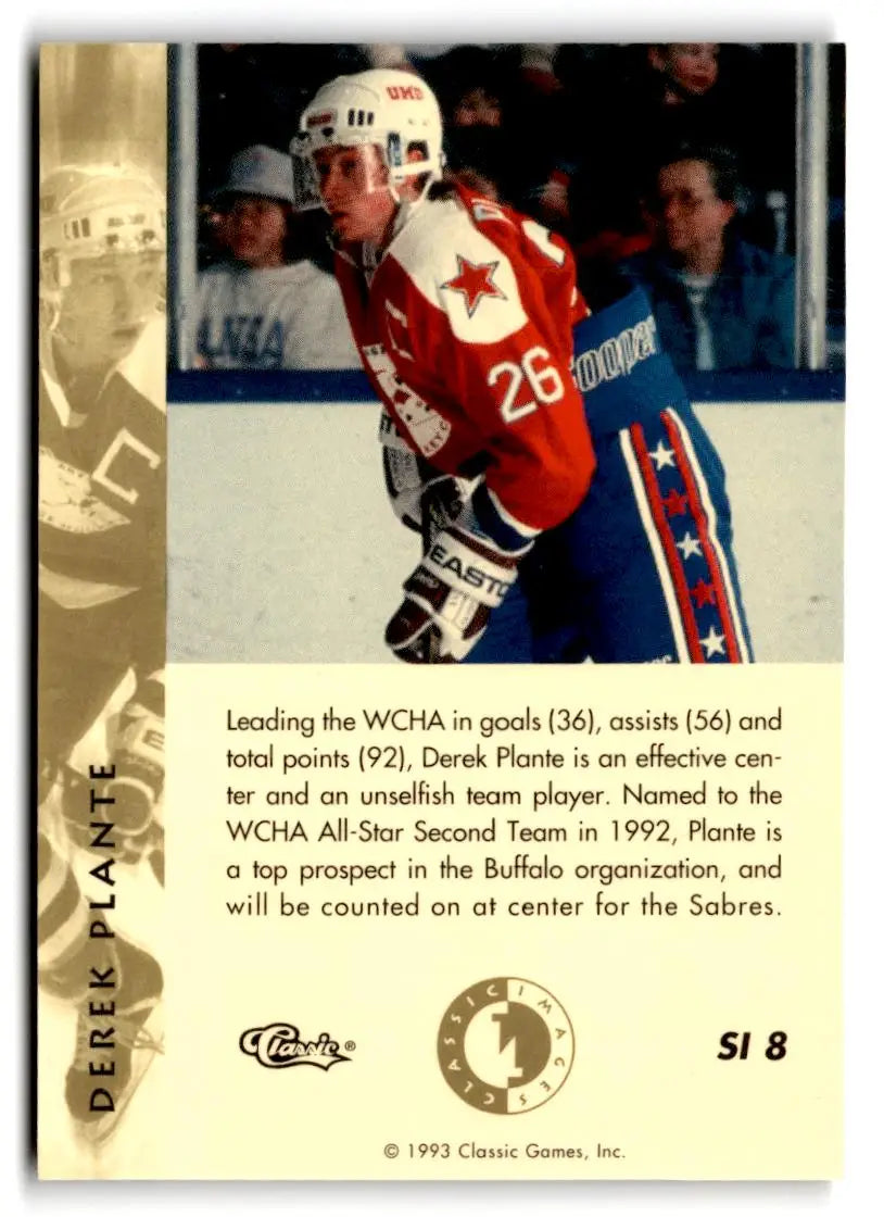 1993-94 Classic Images Four Sport #SI 8 Derek Plante Sudden Impact - Hockey Card Single