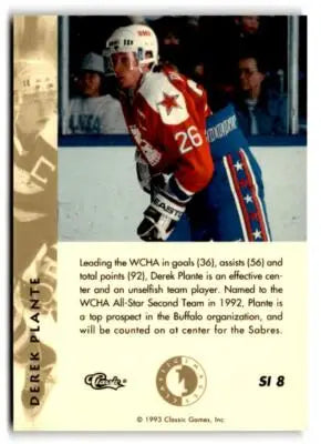 1993-94 Classic Images Four Sport #SI 8 Derek Plante Sudden Impact - Hockey Card Single