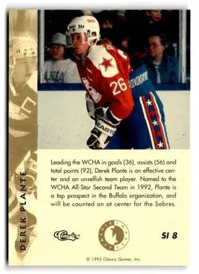 1993-94 Classic Images Four Sport #SI 8 Derek Plante Sudden Impact - Hockey Card Single
