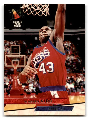 Original gloss Fleer Ultra Warren Kidd basketball rookie card from 1993-94 series