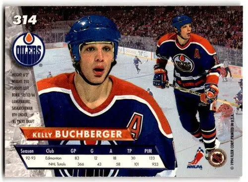 1993-94 Fleer Ultra #314 Kelly Buchberger NM Near Mint Oilers ID:43395 - Hockey Card Single