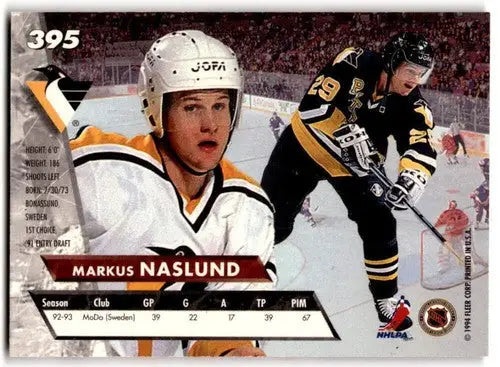 1993-94 Fleer Ultra #395 Markus Naslund NM Near Mint Penguins ID:43386 - Hockey Card Single