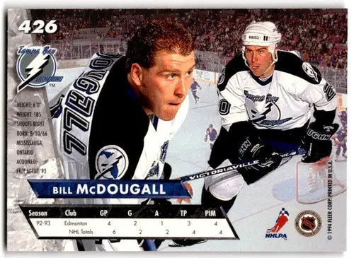 1993-94 Fleer Ultra #426 Bill McDougall NM Near Mint RC Rookie Lightnin ID:43402 - Hockey Card Single