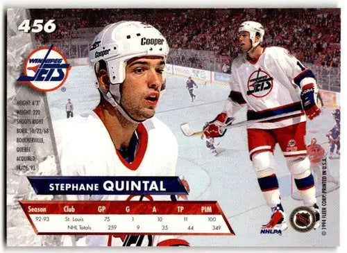1993-94 Fleer Ultra #456 Stephane Quintal NM Near Mint Winn Jets ID:43397 - Hockey Card Single