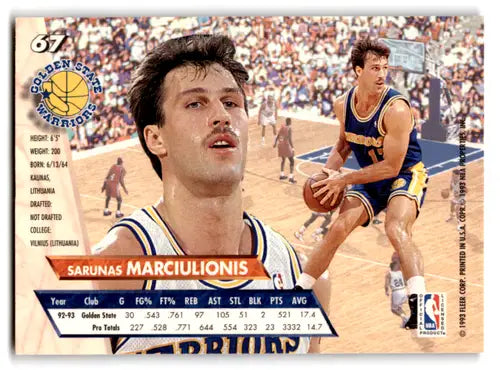 1993-94 Fleer Ultra #67 Sarunas Marciulionis NM-MT Warriors ID:72730