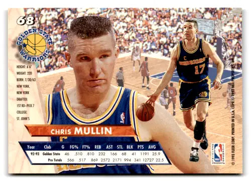 1993-94 Fleer Ultra Chris Mullin basketball card with original gloss and Warriors image