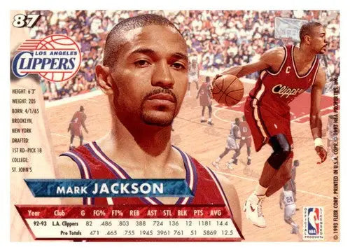 1993-94 Fleer Ultra #87 Mark Jackson NM Near Mint Clippers - Basketball Card Single
