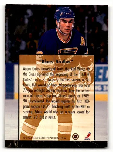 Original gloss Fleer Ultra Adam Oates hockey card from 1993-94 Blue series