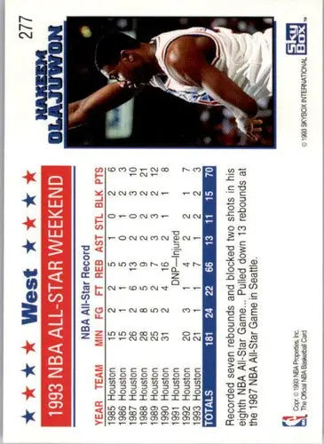 1993-94 Hoops #277 Hakeem Olajuwon NM-MT Rockets AS - Basketball Card Single