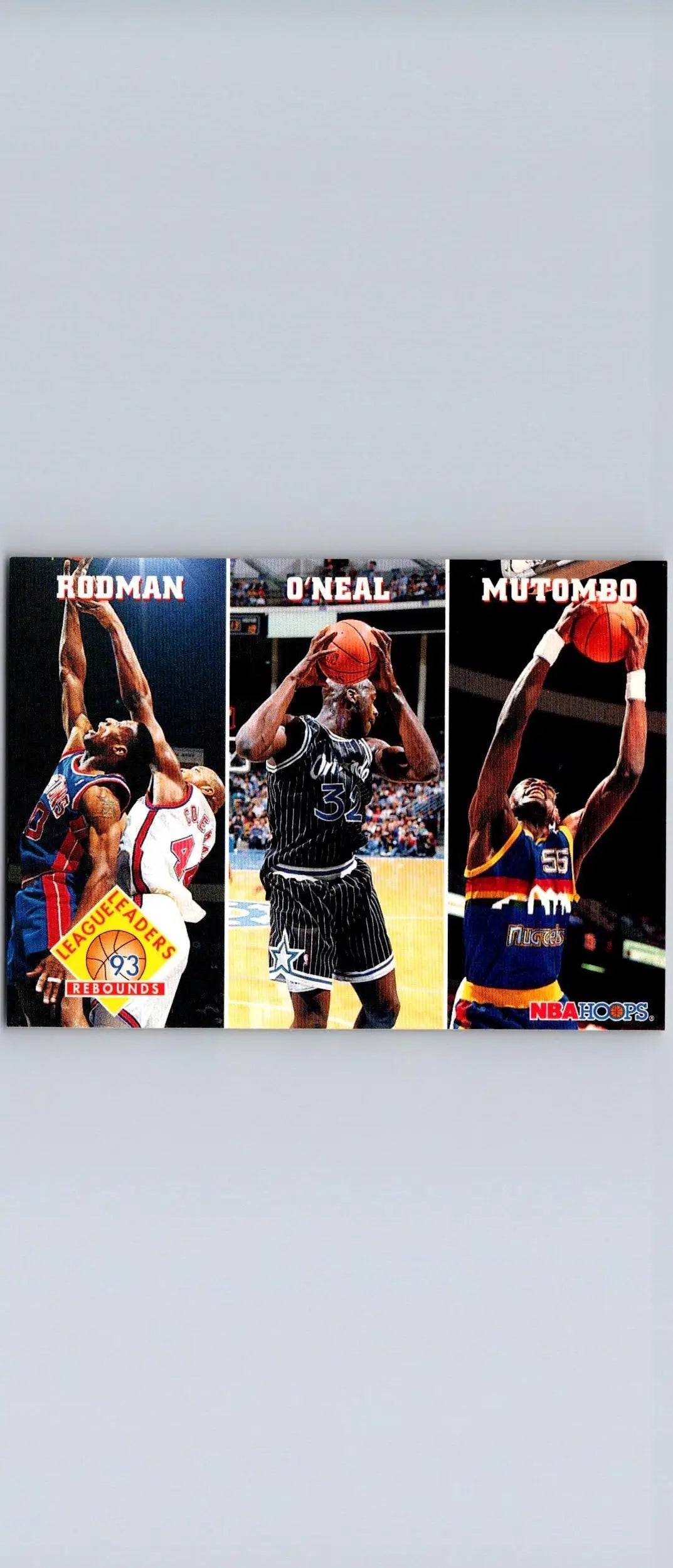 1993-94 Hoops #284 (Dennis Rodman / Shaquille O’Neal / Dikembe Mutombo) - Basketball Card Single