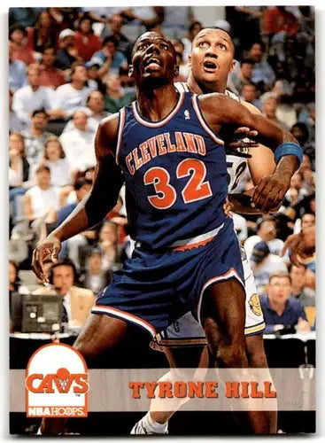 Original gloss Tyrone Hill basketball card from 1993-94 Hoops series featuring Cavaliers