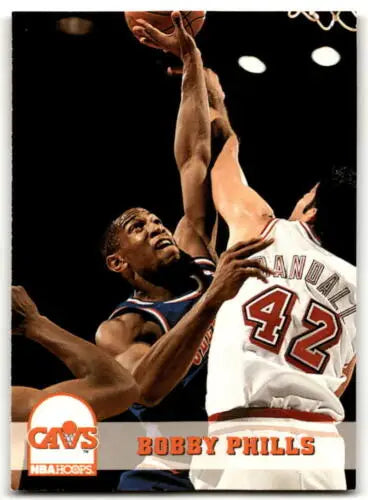 Original gloss Bobby Phills basketball card from 1993-94 Hoops Cavaliers featuring Simply Sandoval