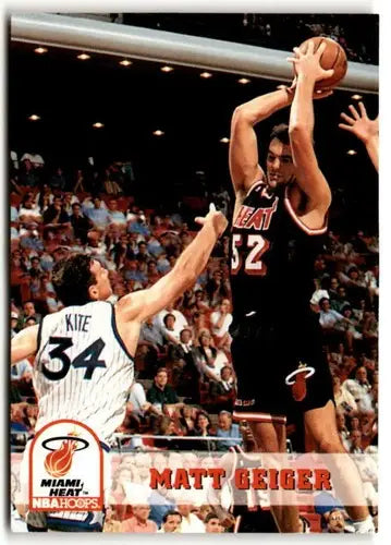 Original gloss 1993-94 Hoops Matt Geiger basketball card from Simply Sandoval cards typically sell