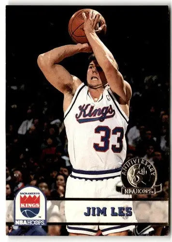 Basketball player shooting featuring Jim Les from 1993-94 Hoops Fifth Anniversary Gold