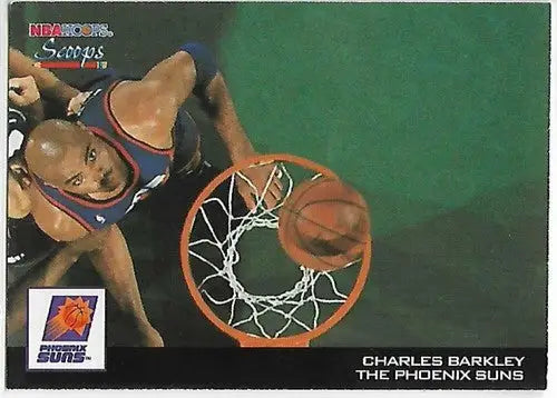 Charles Barkley basketball card from 1993-94 Hoops Scoops with original gloss near mint