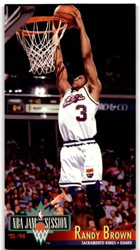 Original gloss jam session basketball player dunking featuring Randy Brown Sacramento Kings
