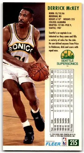 Original gloss Derrick McKey basketball card from Jam Session 1993-94 NM Near Mint