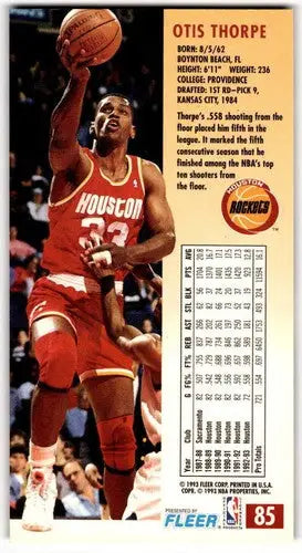 1993 94 Jam Session Otis Thorpe basketball card with original gloss Near Mint Rockets