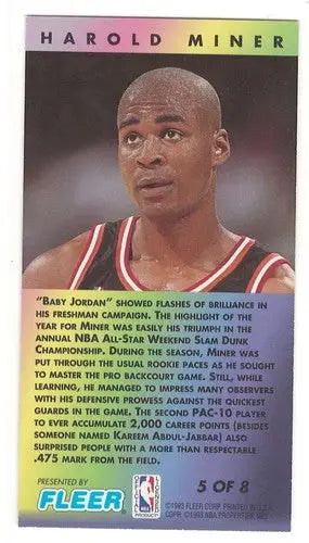 1993-94 Jam Session Second Year Stars #5 Harold Miner NM Near Mint Heat ID:82607 - Basketball Card Single