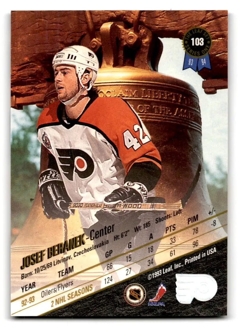 1993-94 Leaf #103 Josef Beranek - Hockey Card Single