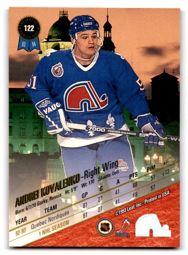 1993-94 Leaf #122 Andrei Kovalenko - Hockey Card Single