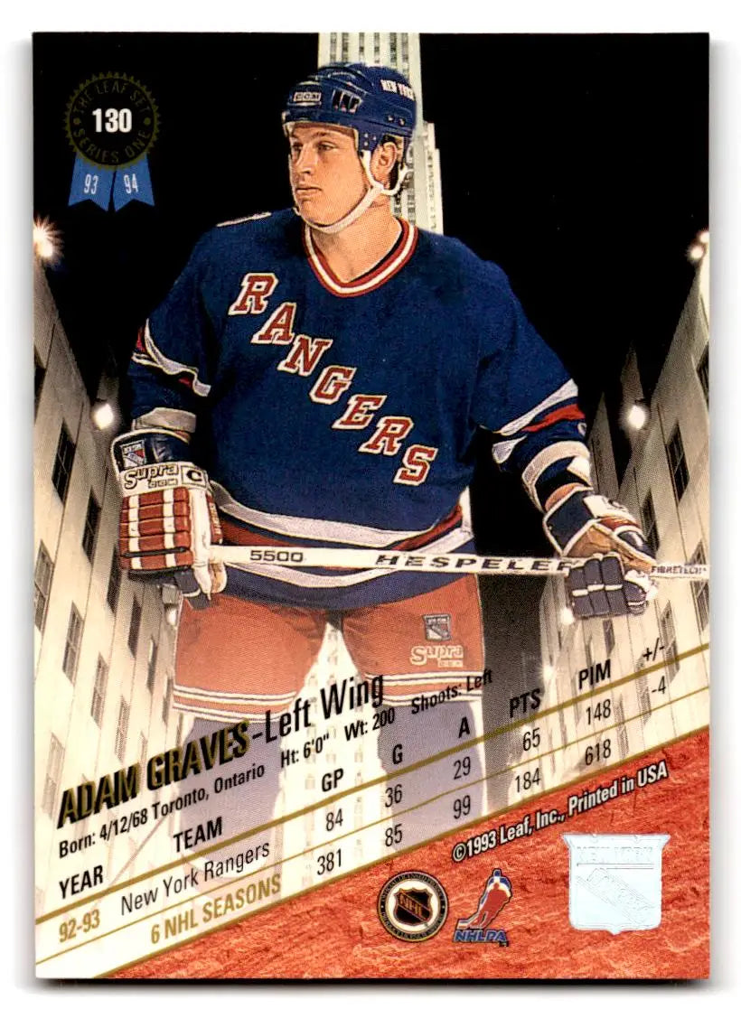 1993-94 Leaf #130 Adam Graves - Hockey Card Single