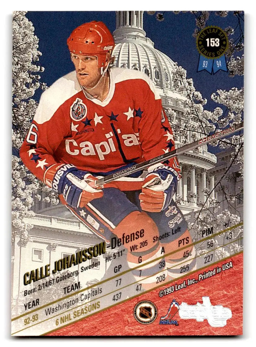 1993-94 Leaf #153 Calle Johansson - Hockey Card Single