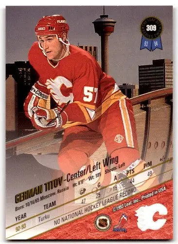 1993-94 Leaf #309 German Titov NM Near Mint RC Rookie Flames ID:43408 - Hockey Card Single
