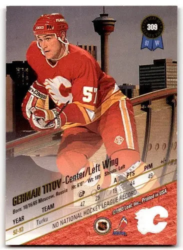 1993-94 Leaf #309 German Titov NM Near Mint RC Rookie Flames ID:43411 - Hockey Card Single
