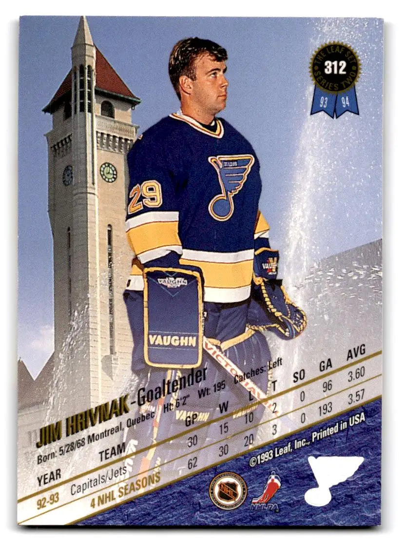 1993-94 Leaf #312 Jim Hrivnak - Hockey Card Single