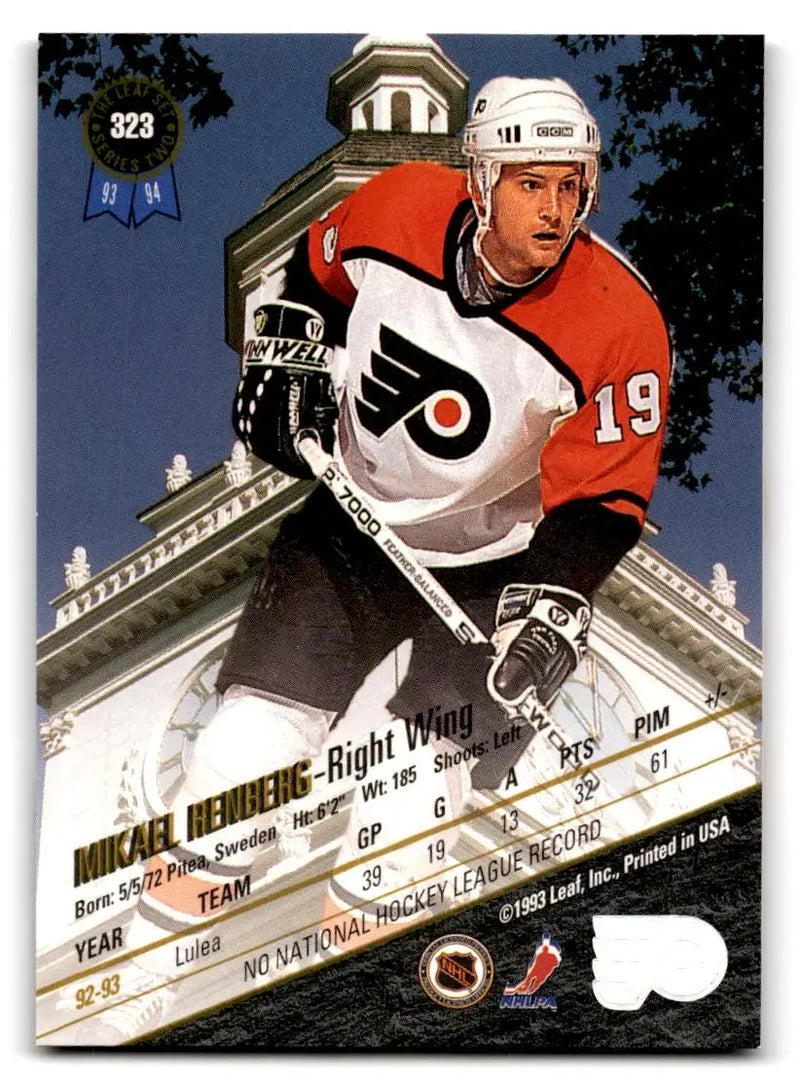 1993-94 Leaf #323 Mikael Renberg - Hockey Card Single