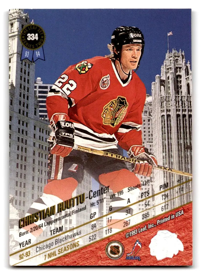 1993-94 Leaf #334 Christian Ruuttu - Hockey Card Single