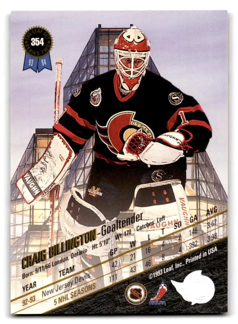 1993-94 Leaf #354 Craig Billington - Hockey Card Single