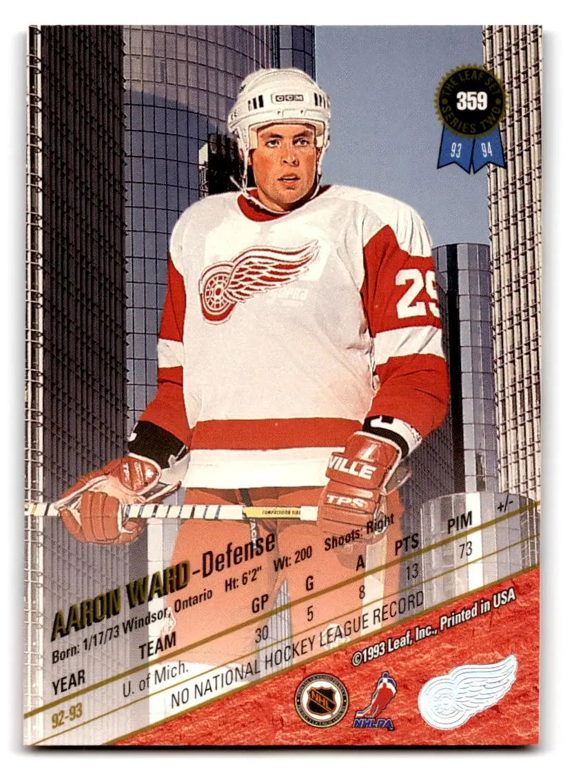 1993-94 Leaf #359 Aaron Ward - Hockey Card Single