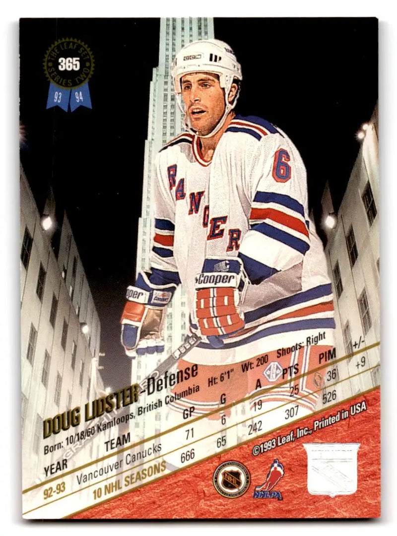 1993-94 Leaf #365 Doug Lidster - Hockey Card Single