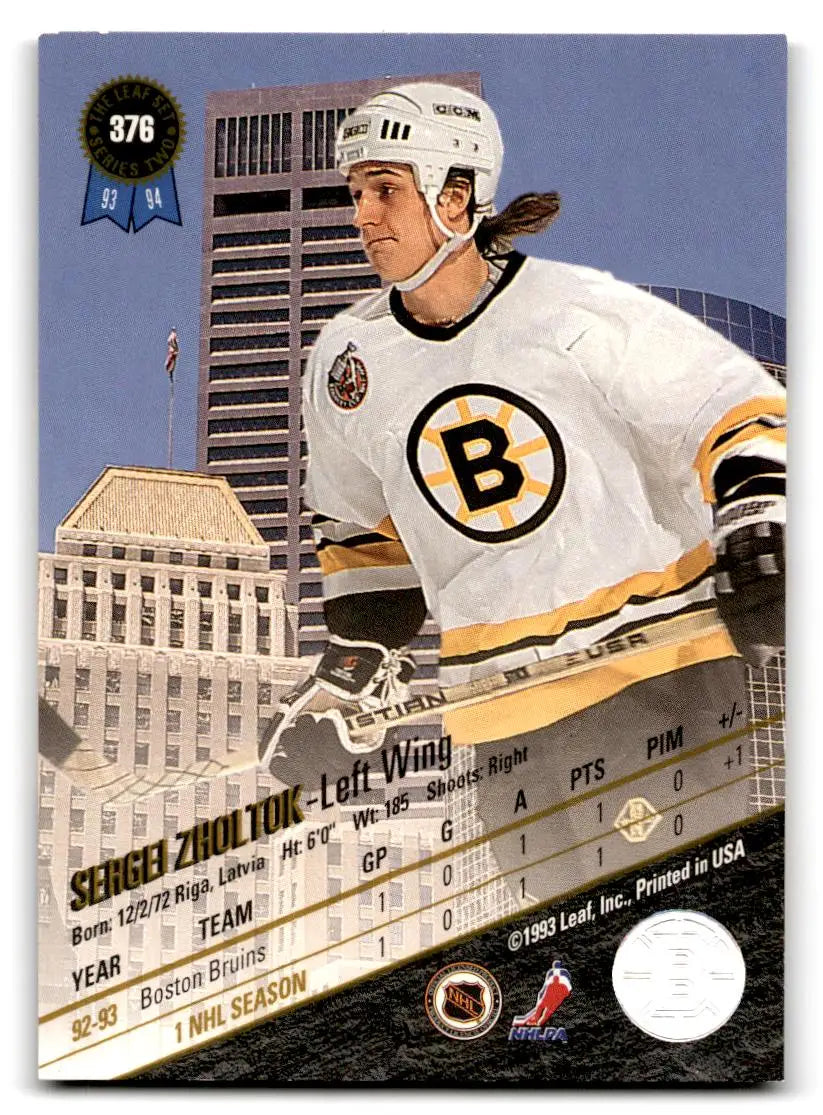 1993-94 Leaf #376 Sergei Zholtok - Hockey Card Single