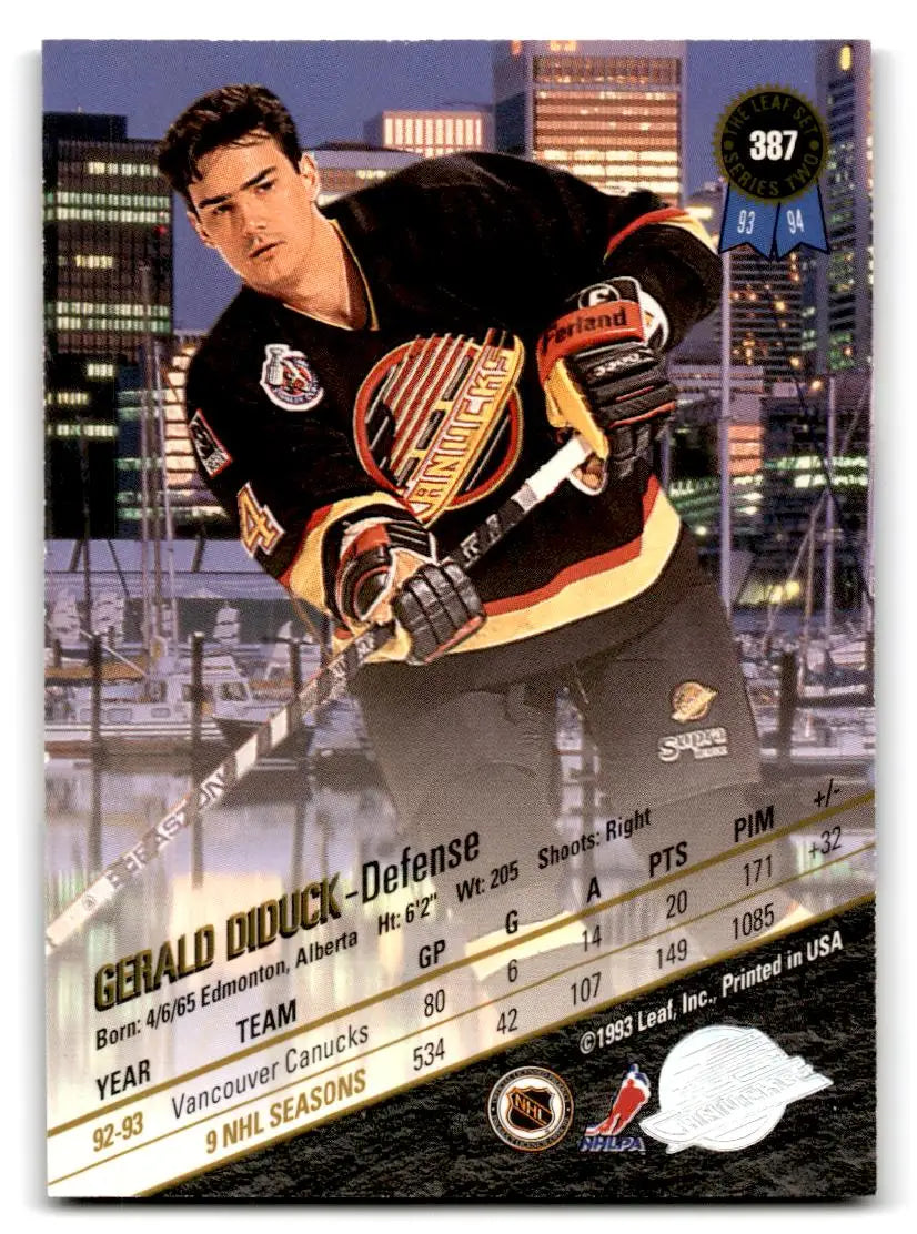 1993-94 Leaf #387 Gerald Diduck - Hockey Card Single