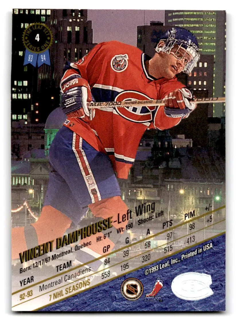 1993-94 Leaf #4 Vincent Damphousse - Hockey Card Single